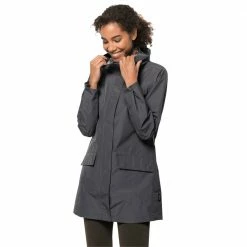 Am billigsten ❤️ Jack Wolfskin Cape York Paradise 🧥 Coat Regenjacke Asphalt Damen ✔️