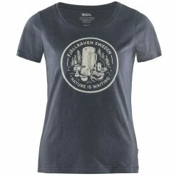 Am billigsten 🔥 Fjällräven Fikapaus T-Shirt Navy Damen ❤️