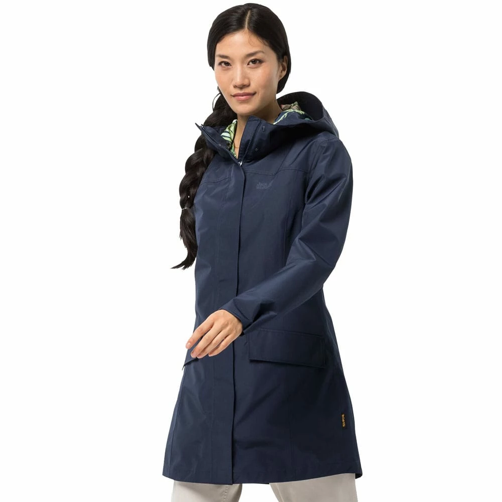 Blitzangebot 🥰 Jack Wolfskin Cape York Paradise 🧥 Coat Regenmantel Midnight Blue Damen 🥰