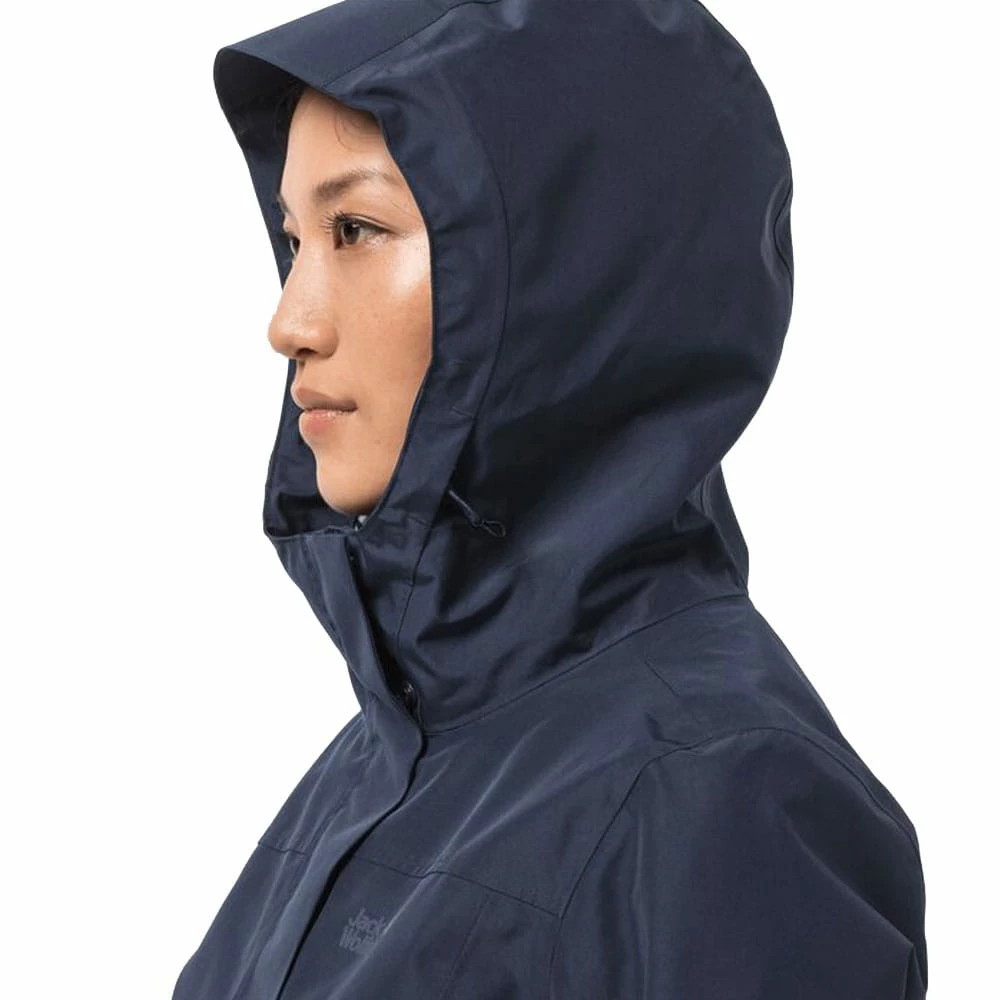Blitzangebot 🥰 Jack Wolfskin Cape York Paradise 🧥 Coat Regenmantel Midnight Blue Damen 🥰 – Bild 3