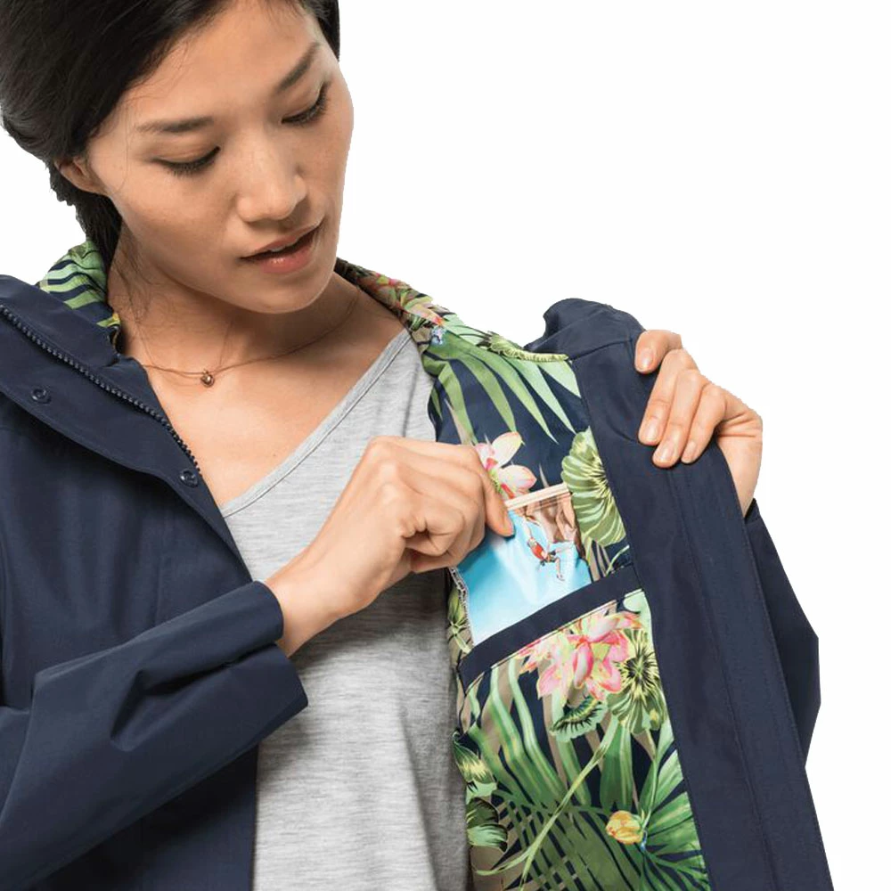 Blitzangebot 🥰 Jack Wolfskin Cape York Paradise 🧥 Coat Regenmantel Midnight Blue Damen 🥰 – Bild 4