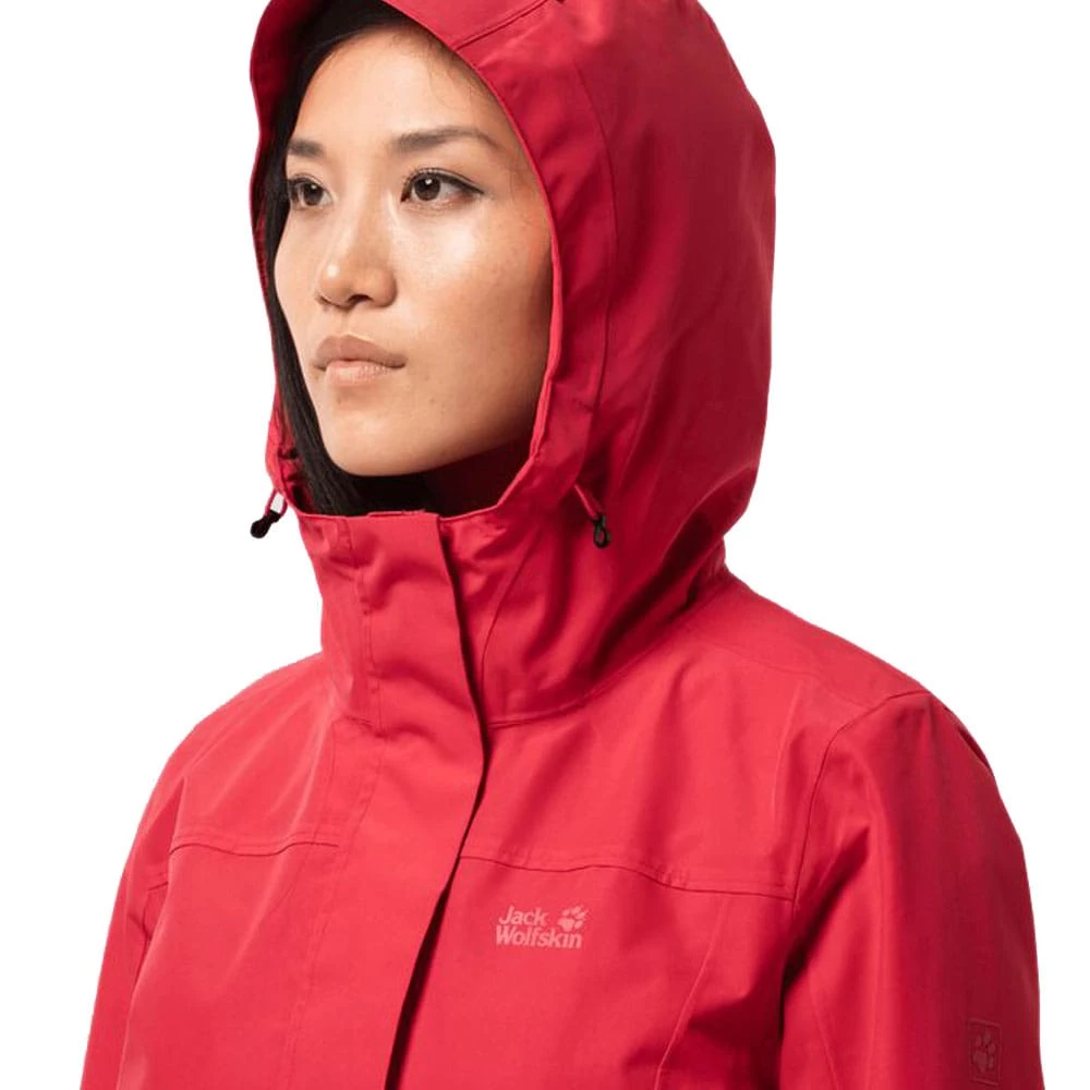 Billig ✔️ Jack Wolfskin Cape York Paradise 🧥 Coat Regenparka Tulip Red Damen ❤️ – Bild 3