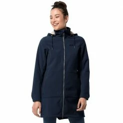 Bester Verkauf 🌟 Jack Wolfskin Windy Valley 🧥 Coat Regenmantel Midnight Blue Damen 👏