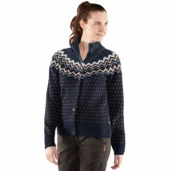 Großhandel 😉 Fjällräven Övik Knit Cardigan Strickjacke Dark Navy Damen 🔔