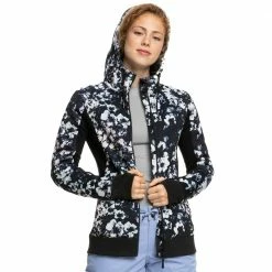 Rabatt ⭐ Roxy Frost Fleecejacke True Black/Black Flowers Damen 👏