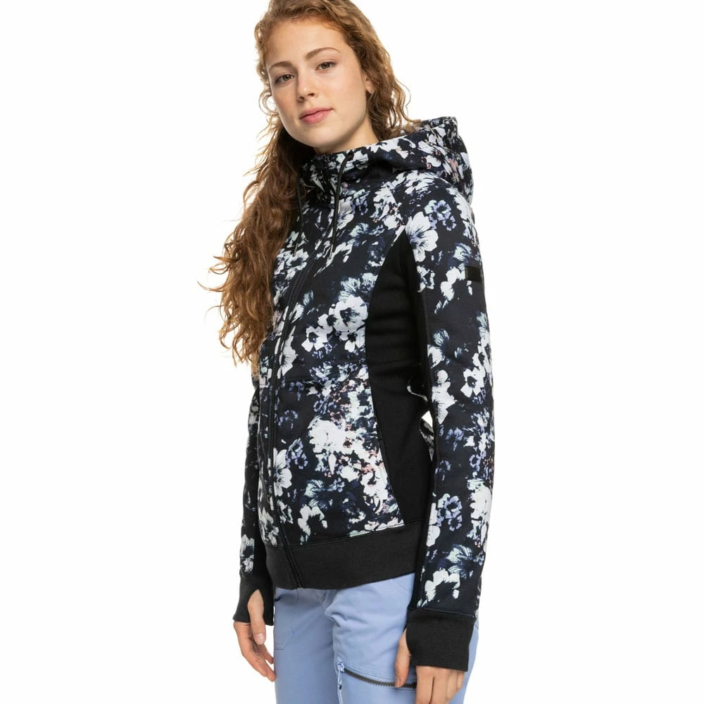 Rabatt ⭐ Roxy Frost Fleecejacke True Black/Black Flowers Damen 👏 – Bild 2