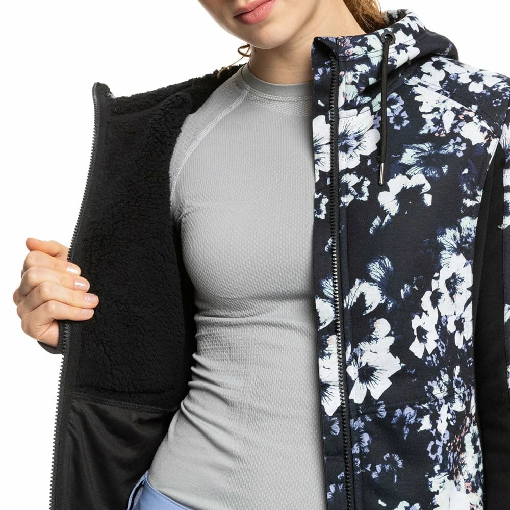 Rabatt ⭐ Roxy Frost Fleecejacke True Black/Black Flowers Damen 👏 – Bild 4
