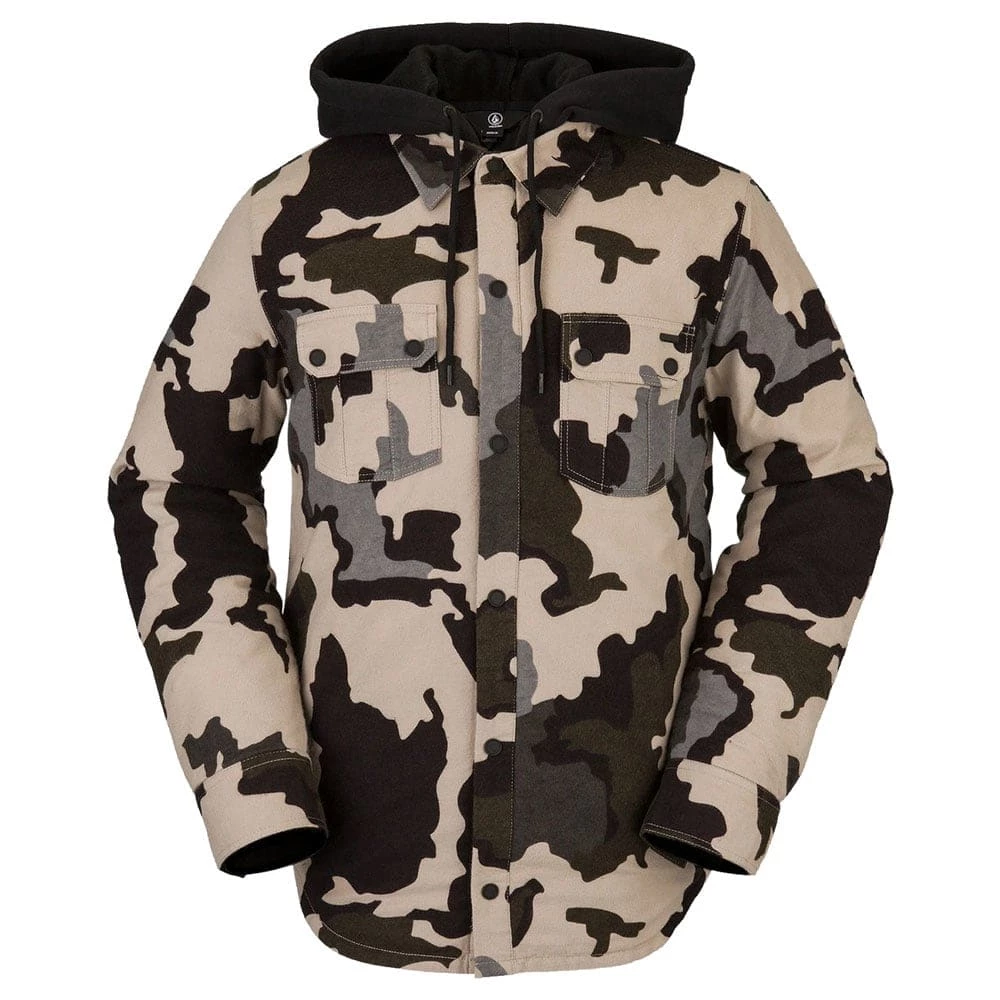 Schlussverkauf 🎁 Volcom Field Insulated Flannel Steppjacke Drill Khaki Herren 🔥