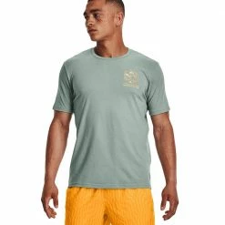 Billig 😀 Under Armour Run Gradient Grid SS Kurzarmshirt Opal Green/Orange Shock Herren 🛒