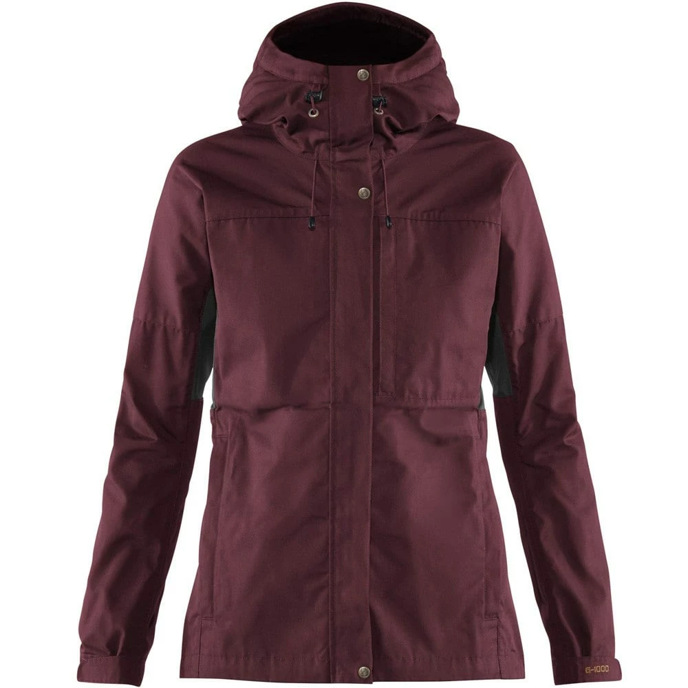Schlussverkauf ✔️ Fjällräven Kaipak Wetterjacke Dark Garnet/Dark Grey Damen 👏