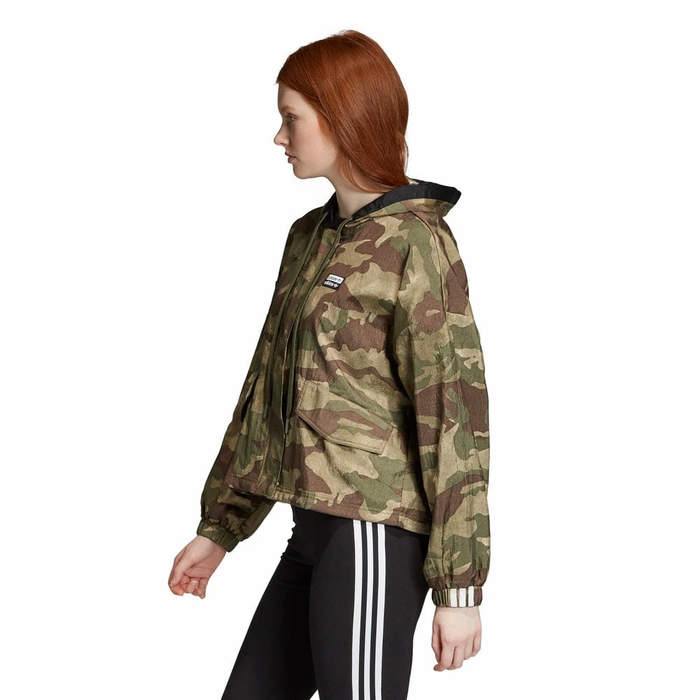 Bestpreis 🎉 Adidas Originals Windbreaker Kurze Jacke Hemp/Earth Green/Base Green/Cargo Brown Damen 😀 – Bild 3
