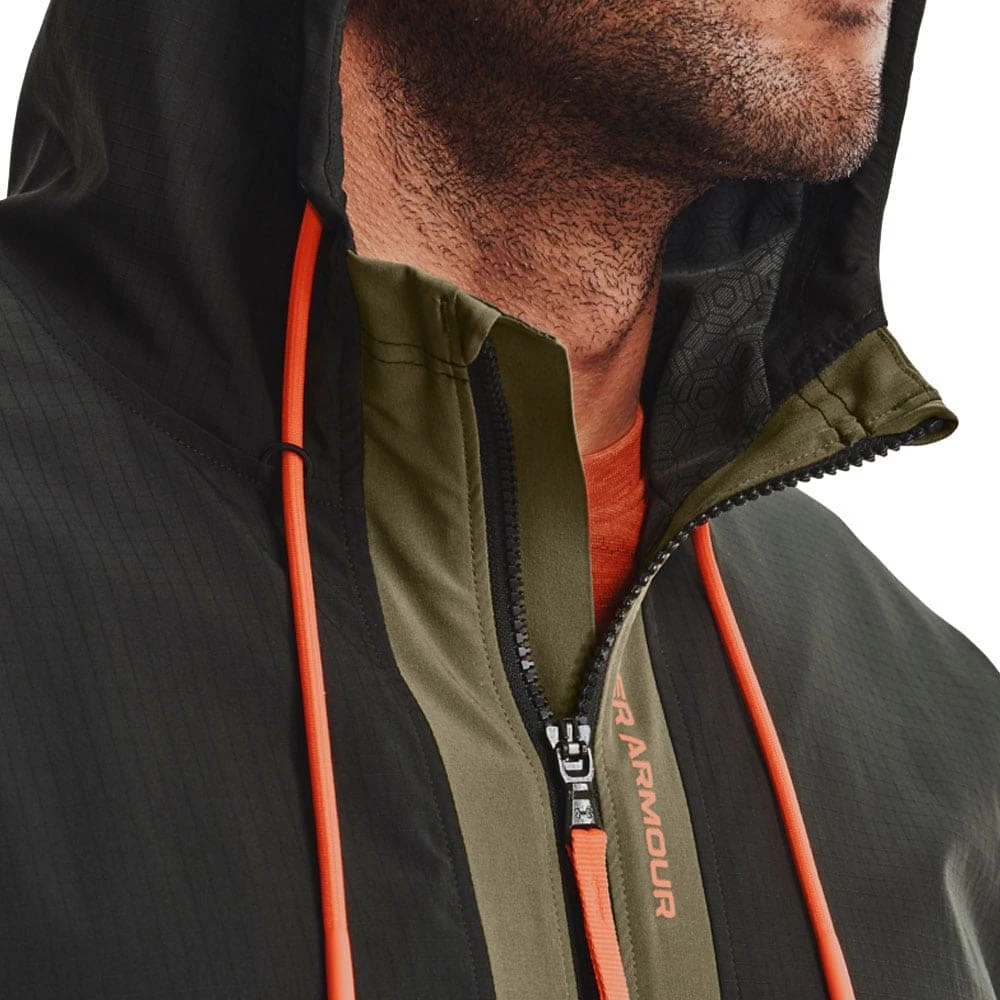 Am billigsten 😉 Under Armour Rush Woven Trainingsjacke Tent/Blaze Orange Herren 😉 – Bild 3