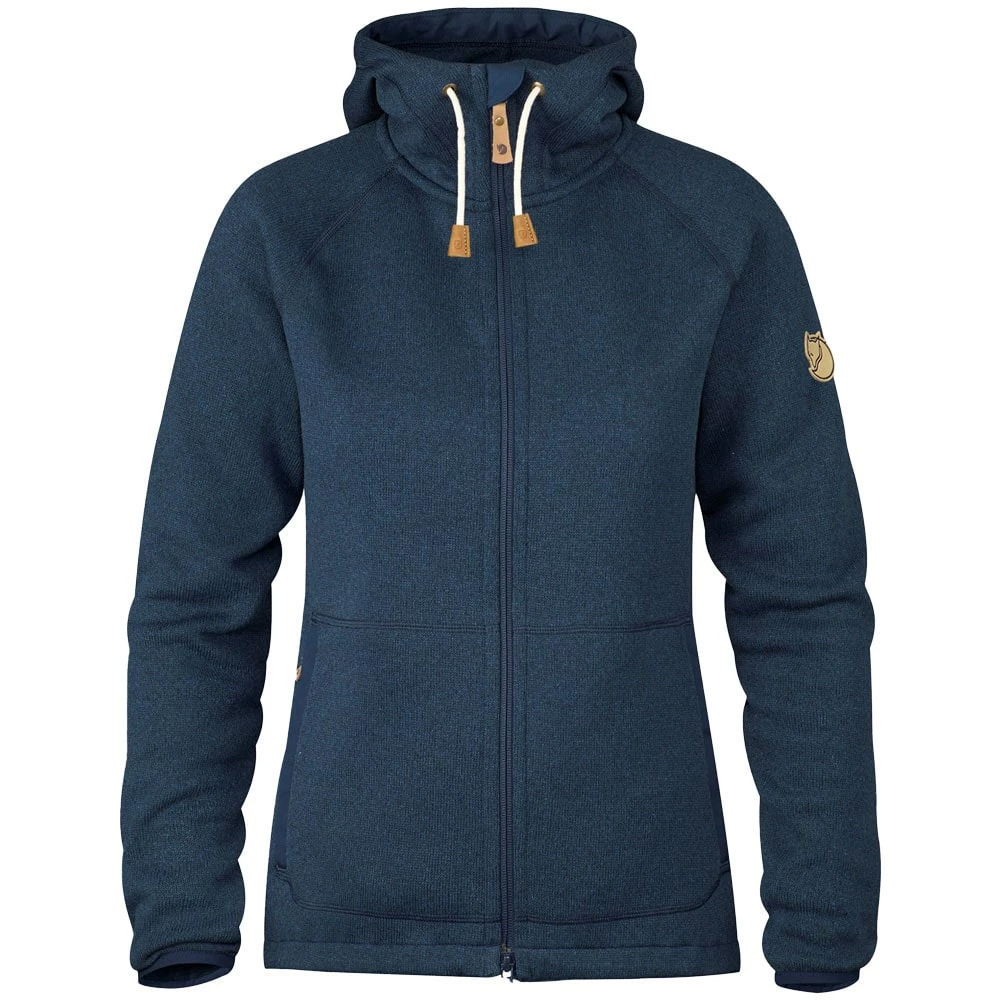 Coupon 💯 Fjällräven Övik Fleece Fleecehoodie Navy Damen 😍
