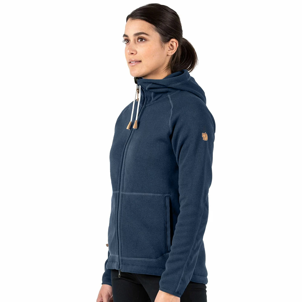 Coupon 💯 Fjällräven Övik Fleece Fleecehoodie Navy Damen 😍 – Bild 2
