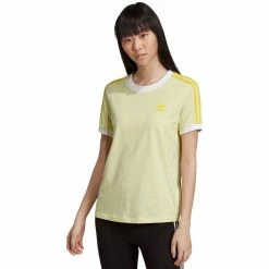 Rabatt ✨ Adidas Originals 3-Stripes Tee 👚 Shirt Ice Yellow Damen 🔥