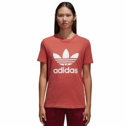Am billigsten 🔥 Adidas Originals Trefoil Tee 👕 Shirt Trace Scarlet Damen 👍