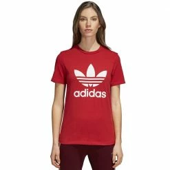 Auslauf 🧨 Adidas Originals Trefoil Tee 👚 Shirt Real Red Damen ✨