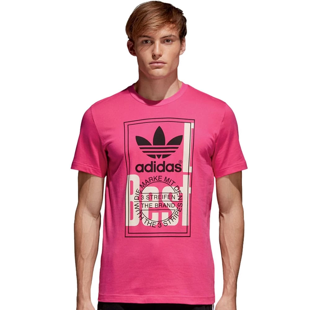 Bester Verkauf 🥰 Adidas Originals Tongue Label Tee 👚 Shirt Shock Pink Herren 🔥