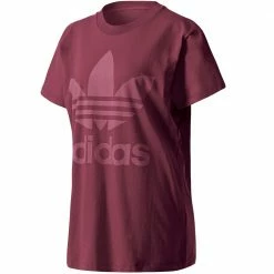 Top 10 💯 Adidas Originals Big Trefoil Tee 👕 Shirt Collegiate Burgundy Damen ❤️