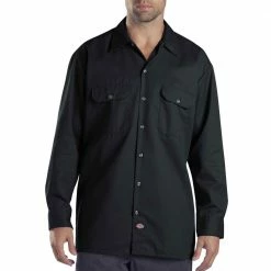 Brandneu 😉 Dickies Work 👚 Shirt Langarm-Hemd Black Herren 🌟